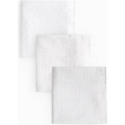Tu White Printed Muslin Cloths 3 Pack