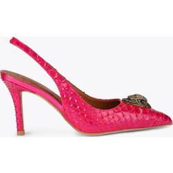 Kurt Geiger London Belgravia Stiletto Heel Slingback Court Shoes - Fuchsia Leather