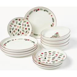 Westwing Collection Julservis Porslin Eve 4 Personer 12 Delar Servis