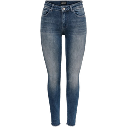 Only Blush Life Mid Ankle Skinny Fit Jeans - Blue/Special Blue Grey Denim