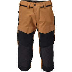 Mascot Customized 3/4 Length Trousers with Kneepad Pockets - Nut Brown/Black