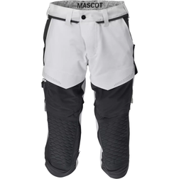 Mascot Customized 3/4 Length Trousers with Kneepad Pockets - White/Stone Grey