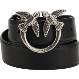 Pinko Love Birds leather belt 3cm - Black