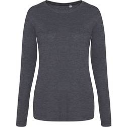 AWDis LS Women's Tri Blend T-shirt - Heather Charcoal