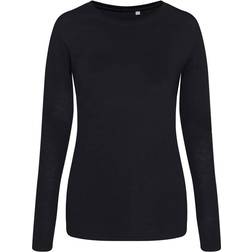 AWDis LS Women's Tri Blend T-shirt - Solid Black