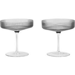 ferm LIVING Ripple Smoked Grey Champagneglas 15cl 2st