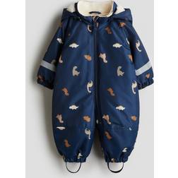 H&M Baby Water Repellent All-in-1 Suit - Dark Blue/Dinosaurs