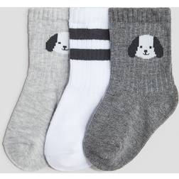 H&M Baby Dogs 3-Pack Socks - Grey