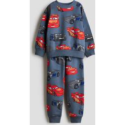 H&M Boys 2-Piece Printed Sweatshirt Set - Dark Dusty Blue