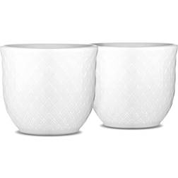 Lyngby Porcelæn Rhombe White Egg Cup 2pcs