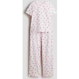 H&M Rosa Jordgubbar Mönstrad Bomullspyjamas - Flicka