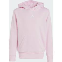 adidas Kid's Small Logo Fleece Hoodie 225 - Clpink/White