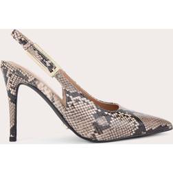 Carvela Combination Synthetic Snake Print Stiletto Heel Slingback Court Shoes - Beige