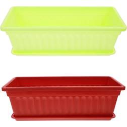Vaguelly Rectangular Pots Wear-Resistant 2pcs 17x7x5 in