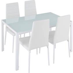 tectake Berlin White Dining Set 70x120cm 5pcs