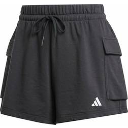 adidas Essentials Small Logo French Terry Cargo Shorts - Black/White