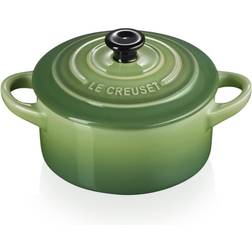 Le Creuset Bamboo Green Stoneware Petite Round med lock 0.25 L 10 cm