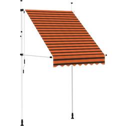 vidaXL Manual Retractable Awning - Orange/Brown 150x120cm