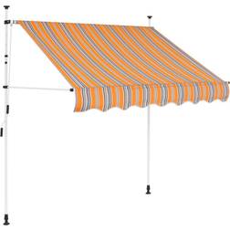 vidaXL Manual Retractable Awning - Yellow/Blue 150x120cm