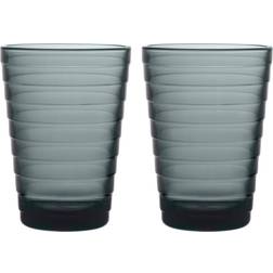 Iittala Aino Aalto Dark Grey Drinking Glass 33cl 2pcs
