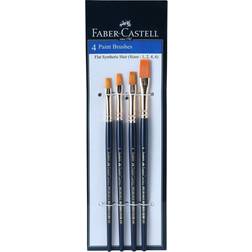 Faber-Castell Synthetic Hair Flat Assorted Paint Brush Set of 4