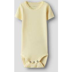 Name It Kortærmet Bodystocking - Pastel Yellow