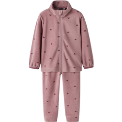 Name It Nmnspektra Fleece Sæt Aop Fo 104 - Rosé/Gammelrosa