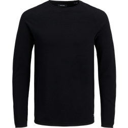 Jack & Jones Enfärgat Stickad Tröja Svart