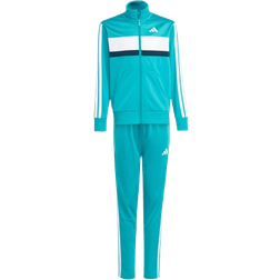 adidas Tiberio 3-Stripes Tricot Kids Træningsdragt - Turkis/Sort/Hvid