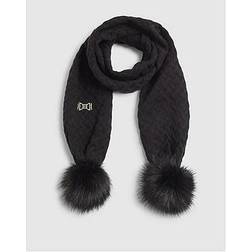 River Island Older Girls Knitted Pom Pom Scarf - Black