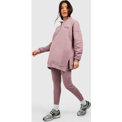 boohoo Womens Maternity Half Zip Oversized Legging Set L