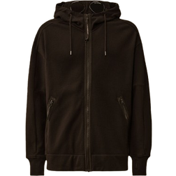 C.P. Company Diagonal Raised Fleece Goggle Sweatshirt - Black