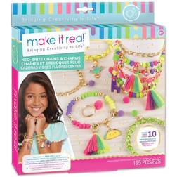 Make It Real Neobrite Chains and Charms gör 10 neonfärgade armband med tofsar, hängen och pom-poms