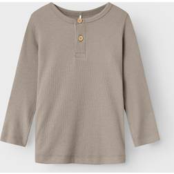 Name It Langærmet Rib Bluse, Pure Cashmere