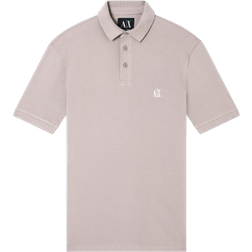 Armani Exchange Polo Shirt Slim Fit Brun Polotröja Med Ribbad Krage
