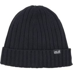 Jack Wolfskin Stormlock Windproof Knitted Fleece Lined Cuffed Beanie Hat Unisex
