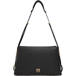 Pinko Elegant Læder Skuldertaske Love Birds Diamond - Sort