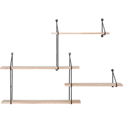 House Nordic Harlem Nature/Black Wall Shelf 99cm