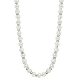 Jon Richard Silver Plated Dand Pave Pearl Necklace - Silver
