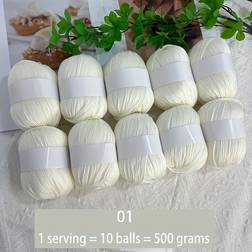 Temu Set Of 10 Luxury Yarns Soft Light Beige