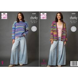 King Cole Chunky Knitting Pattern Easy Knit Sweater 6383