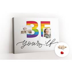 Wall Mounted Cork Board With Print 40cm H x 60cm W x 2.5cm D