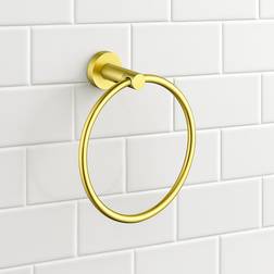 Nes Home Solid Brushed Brass Metal Bathroom Towel Ring
