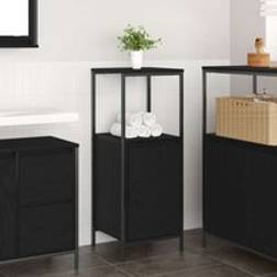 Berkfield Home Bathroom Cabinet with Shelves Black Oak 36x35x95 cm