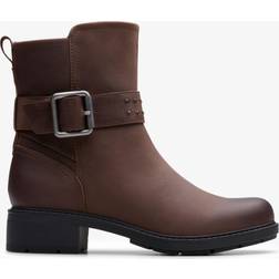 Clarks Hearth Buckle Ankle Boots - Brown