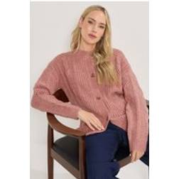 LTS Tall Women's Pink Pointelle Knit Cardigan - Pink
