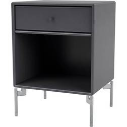Montana Furniture Dream with Legs Coal/Matt Chrome Bedside Table 30x35.4cm