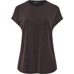 Yours Metallic Grown On Sleeve T-Shirt - Black