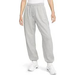 Nike Sportswear Club Fleece Women's Mid Rise Oversized Tracksuit Bottoms - Dark Grey Heather/White
