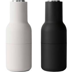 Audo Bottle Grinder Ash/Carbon Stainless steel Salt Mill, Pepper Mill 2pcs 21cm